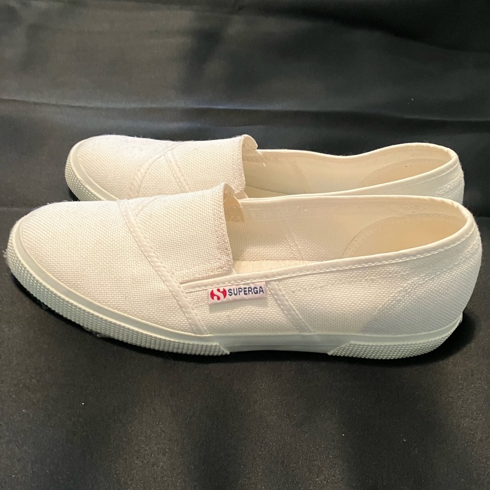 Superga White Canvas Slip On (Size 9 / 40)